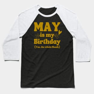 May Birthday Baseball T-Shirt